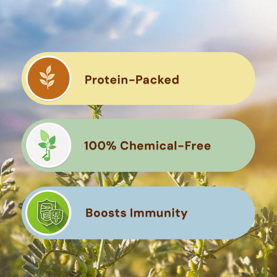 Safe Harvest Besan gram flour benefits, protein-packed, 100% chemical-free, boosts immunity.