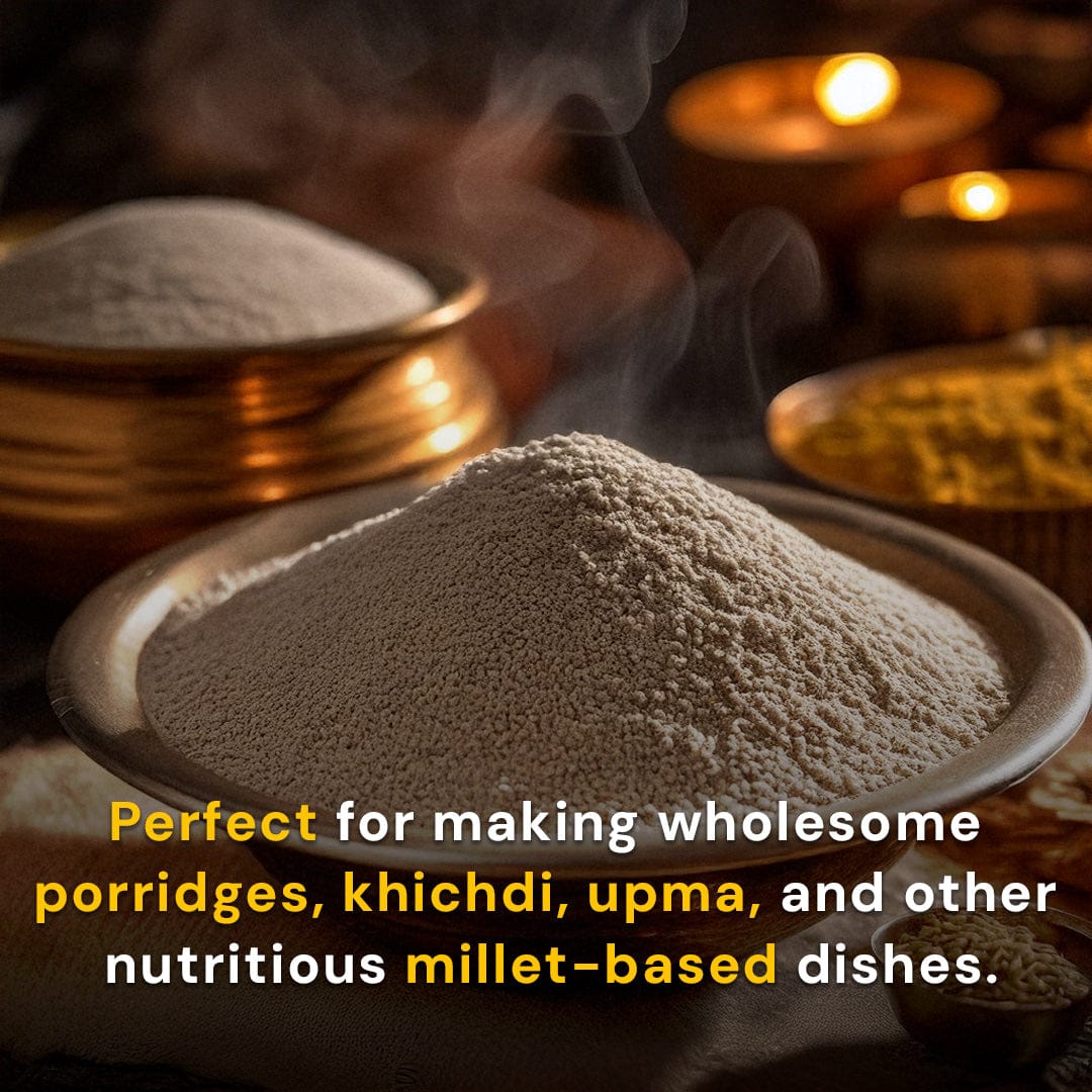 Safe Harvest pesticide-free Jowar Atta perfect for wholesome porridges, khichdi, upma and nutritious millet dishes.
