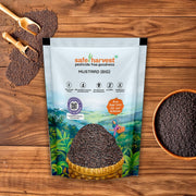 Safe Harvest pesticide-free black mustard seeds 100g pack — NABL lab tested whole spices