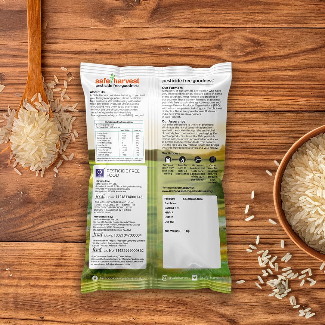 Pesticide Free Brown Rice | Unpolished | Safe Harvest