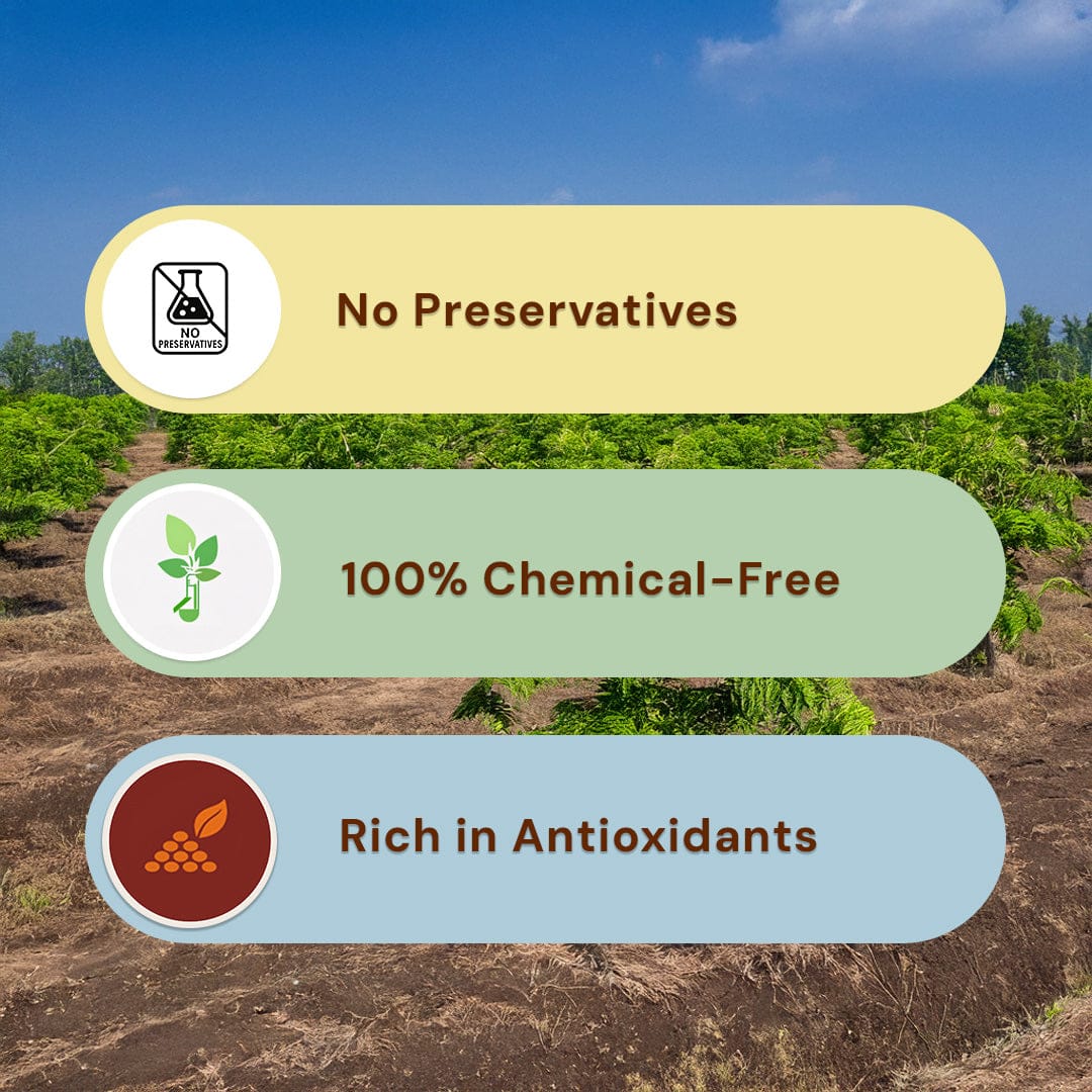 Safe Harvest tamarind benefits — no preservatives, 100% chemical-free, rich in antioxidants