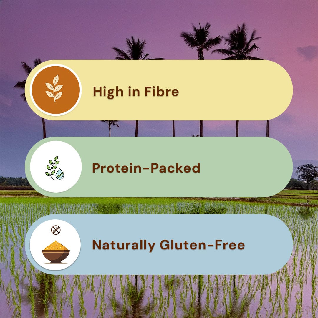 Safe Harvest white poha thick flakes benefits -- high in fibre, protein-packed, naturally gluten-free.