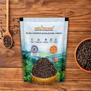 Safe Harvest whole black pepper kali mirch pack -- hand-picked, pesticide-free, NABL lab tested from Kerala farmers