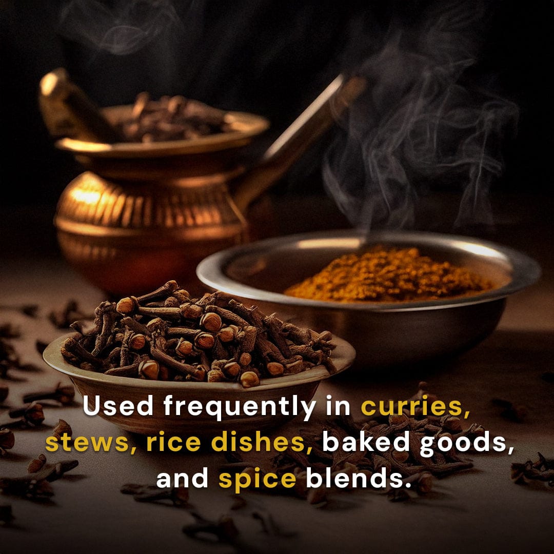 Safe Harvest pesticide-free whole cloves used in curries, stews, rice dishes, baked goods and spice blends.