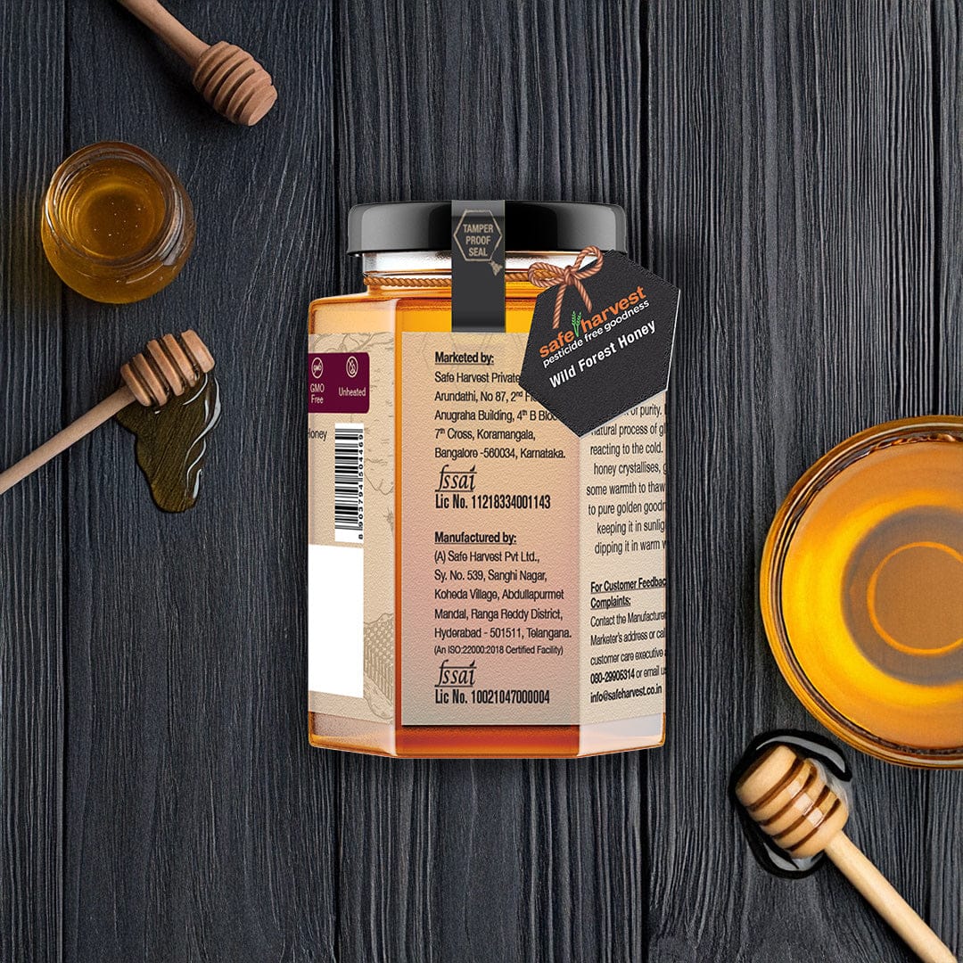Safe Harvest wild forest honey lab test report — 230+ pesticide residues, heavy metals and aflatoxins tested every batch